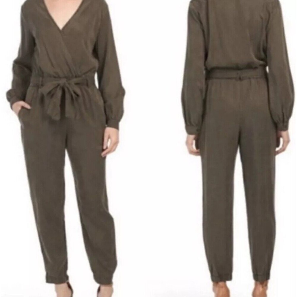 YFB Young Fabulous Broke Bellows Jumpsuit 100% tencel Black size Large
